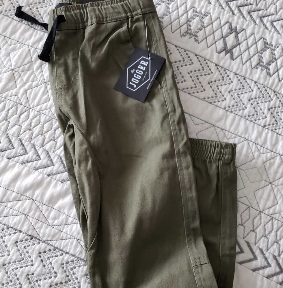 Olive Twill Joggers